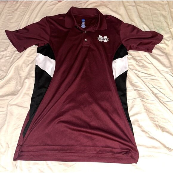 Men’s Msu Mississippi State Polo Maroon Size Medium Ncaa - Picture 1 of 4